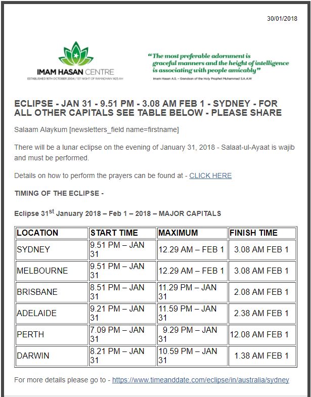 ECLIPSE – JAN 31 – 9.51 PM – 3.08 AM FEB 1 – SYDNEY – FOR ALL OTHER CAPITALS SEE TABLE BELOW – PLEASE SHARE