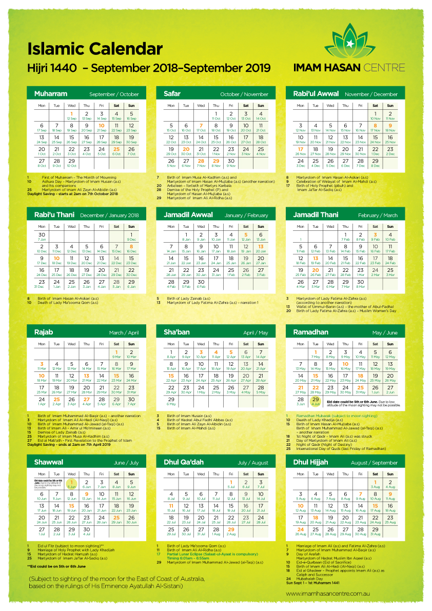 Shia Islamic Calendar 2024 Pdf Download Lyndy Roobbie